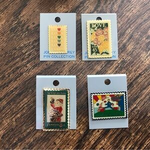 Bundle US Postal Service Love, Christmas, Lapel Pins (4)